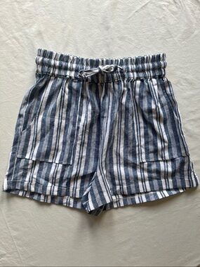 Kismet Blue & White Striped Drawstring Shorts
